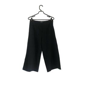 Lafayette 148 Womens Modern Minimal Black Side Stripe Slit Culotte Pants Size 4